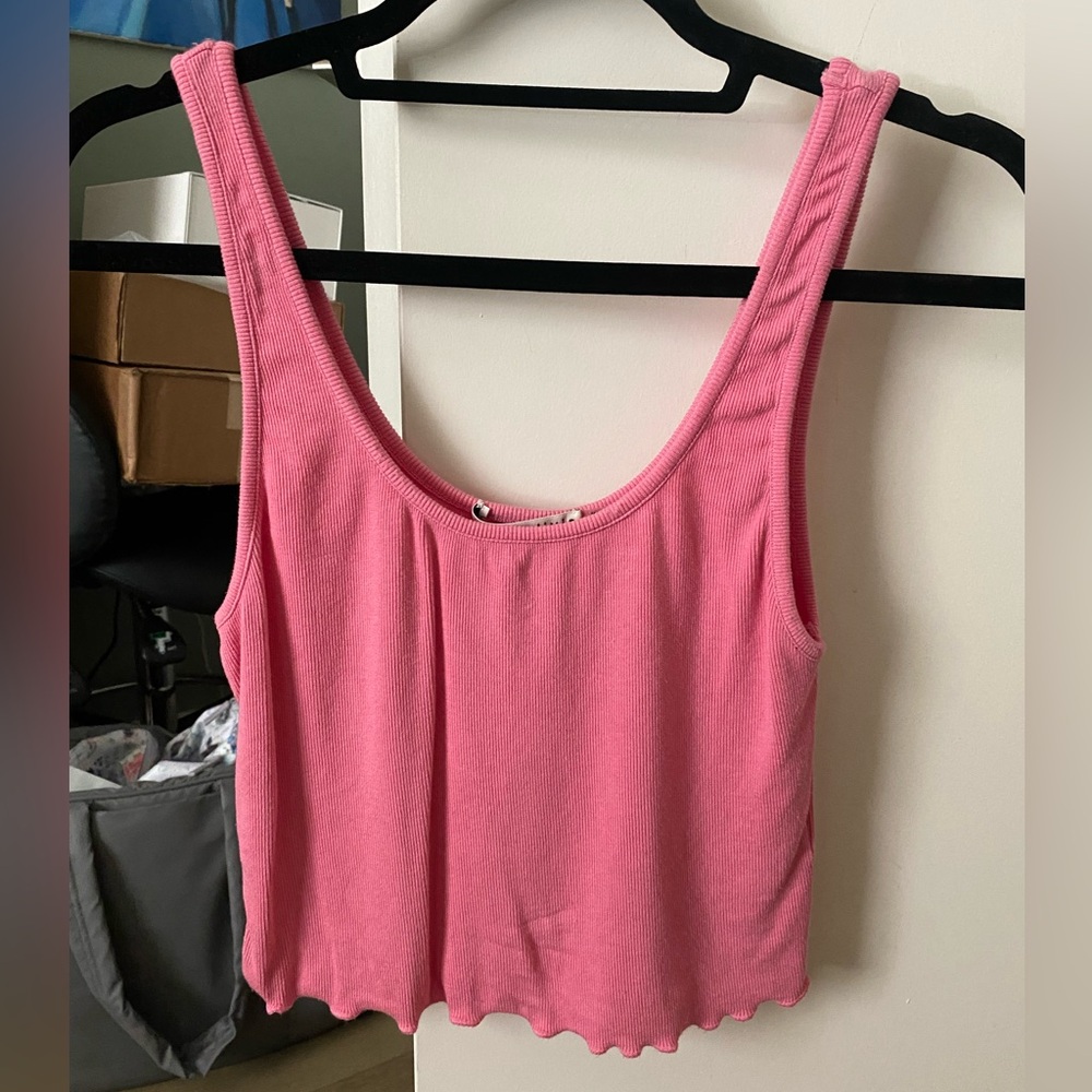 Alice + Olivia Cropped Tank Top Size Small Hot Pink